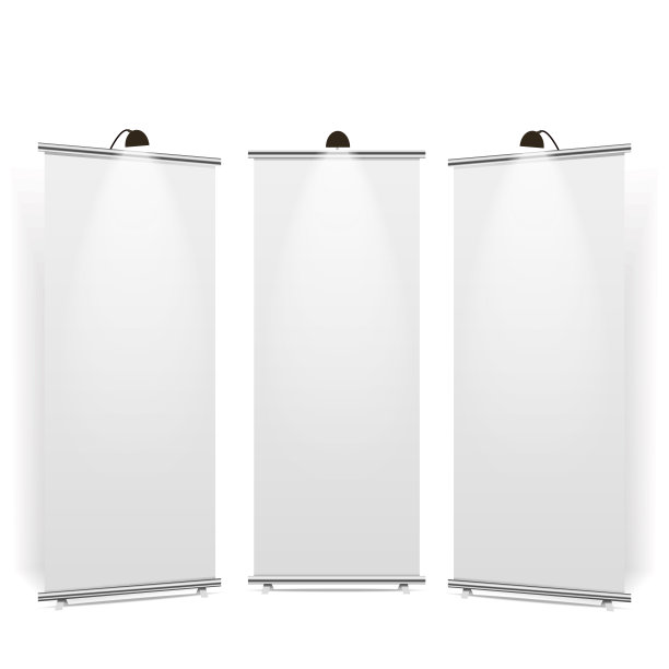空白滚动横幅显示，与剪切路径隔离。向量。图片下载