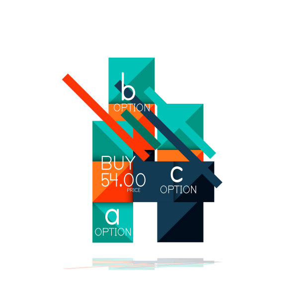 方形选项信息图表横幅。数据信息可视化，几何设计图片下载