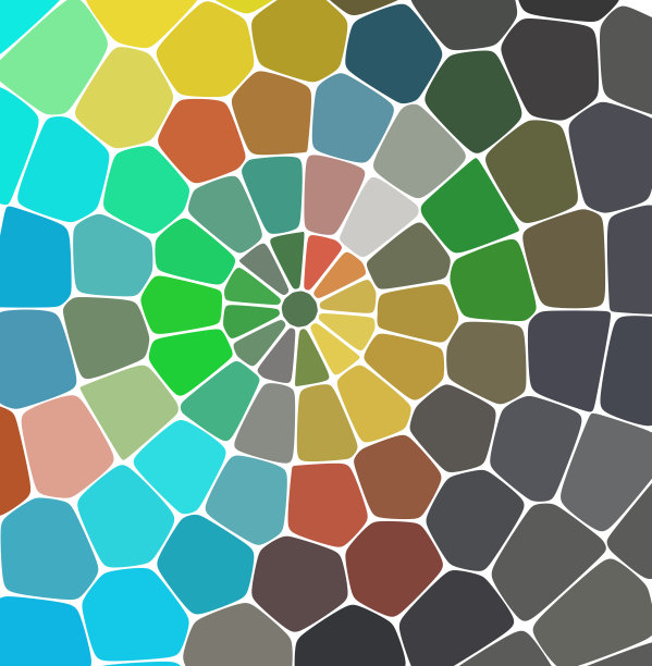 马赛克图案的背景。色彩鲜艳的瓷砖，白色的缝隙纹理图片下载