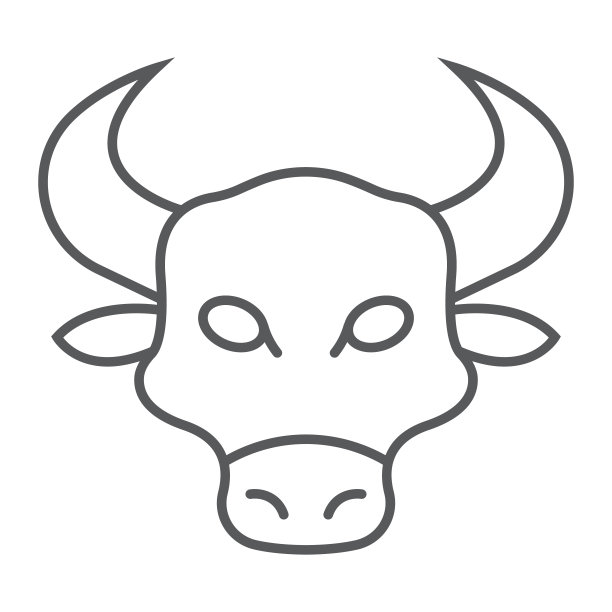 牛细线图标，动物和动物园，牛符号矢量图形，白色背景上的线性图案，eps 10。图片下载