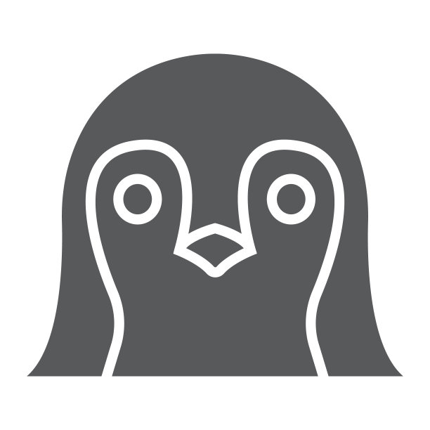 企鹅字形图标，动物和动物园，鸟符号矢量图形，白色背景上的固体图案，eps 10。图片下载