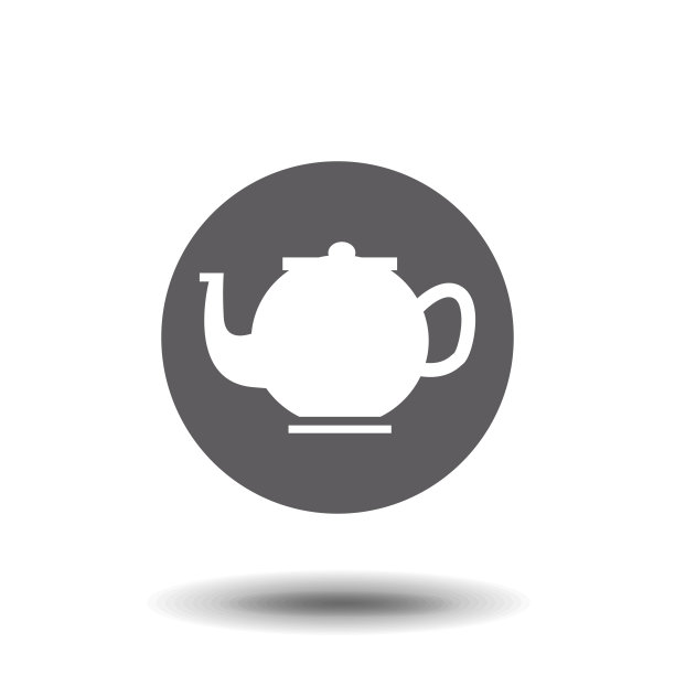 矢量茶壶图标，白色背景图片下载