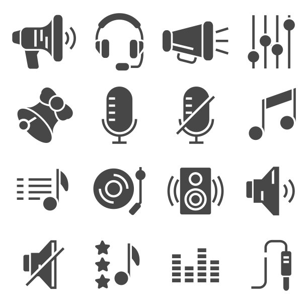 声音图标矢量图集图片下载