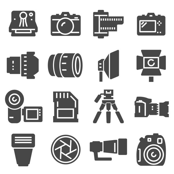 向量黑色照片图标设置图片下载