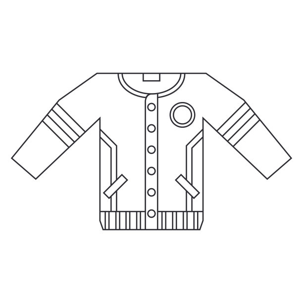 直线矢量图标曲棍球，橄榄球，棒球制服衬衫和夹克。运动器材成功的象征。体育比赛活动。学院户外训练团体赛。复古风格的插图元素。图片下载
