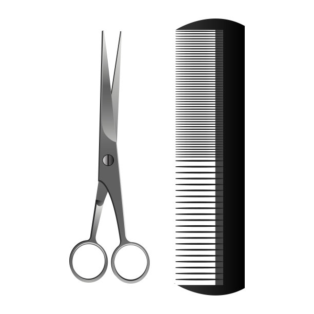 剪刀和梳矢量设计图片下载