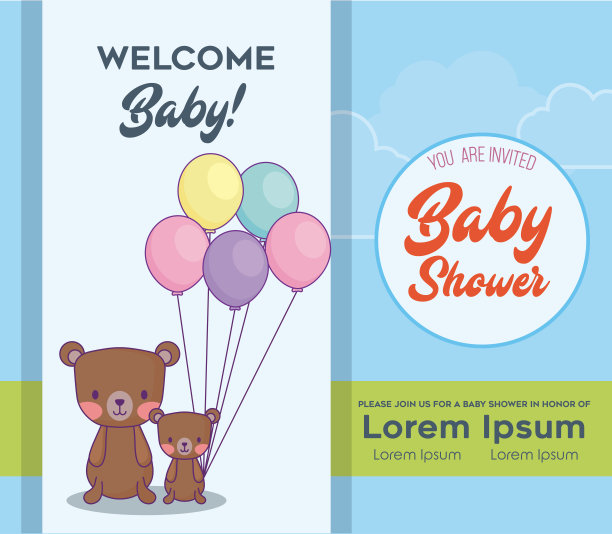 婴儿淋浴设计图片下载