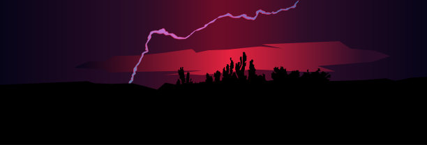 日落时的暴风雨伴随着闪电图片下载