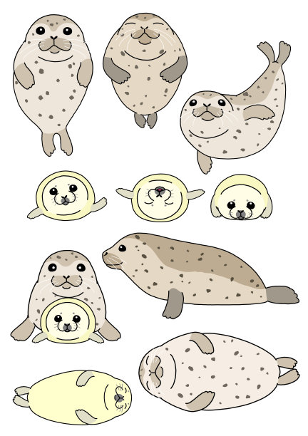 一组印章的父和子图片下载