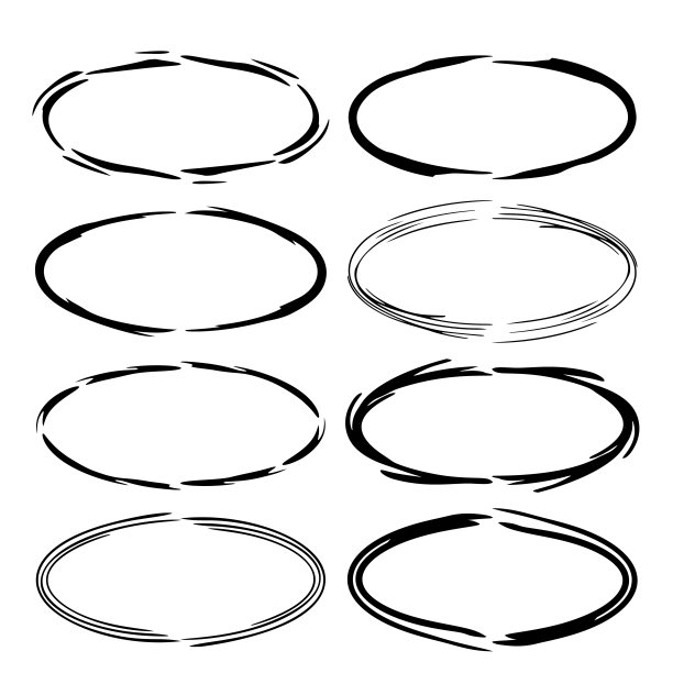 一套黑色空grunge框架。矢量插图。图片下载