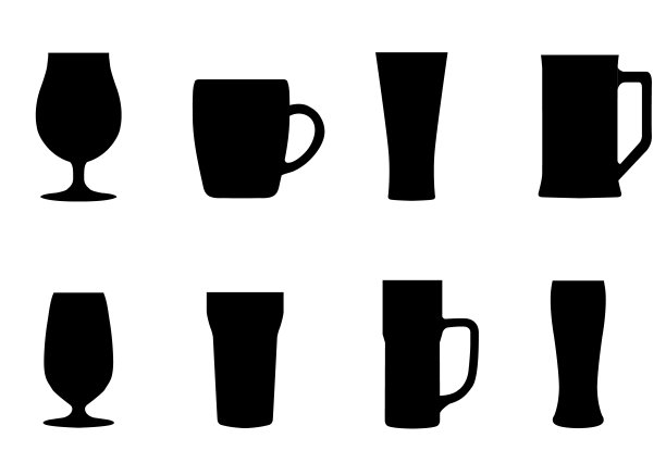 一套图标啤酒杯，啤酒杯图片下载