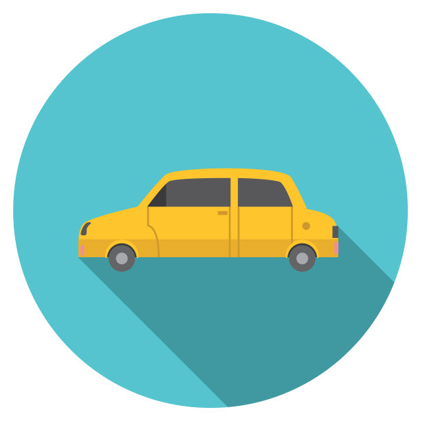 交通图标设置在平面设计风格图片下载