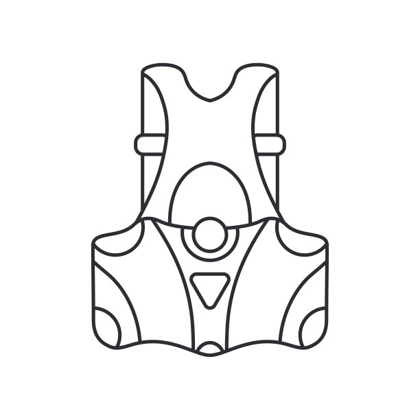 线矢量图标曲棍球，橄榄球，棒球防御装甲板。运动器材成功的象征。体育比赛活动。美式足球训练团队比赛。复古风格的插图和元素图片下载