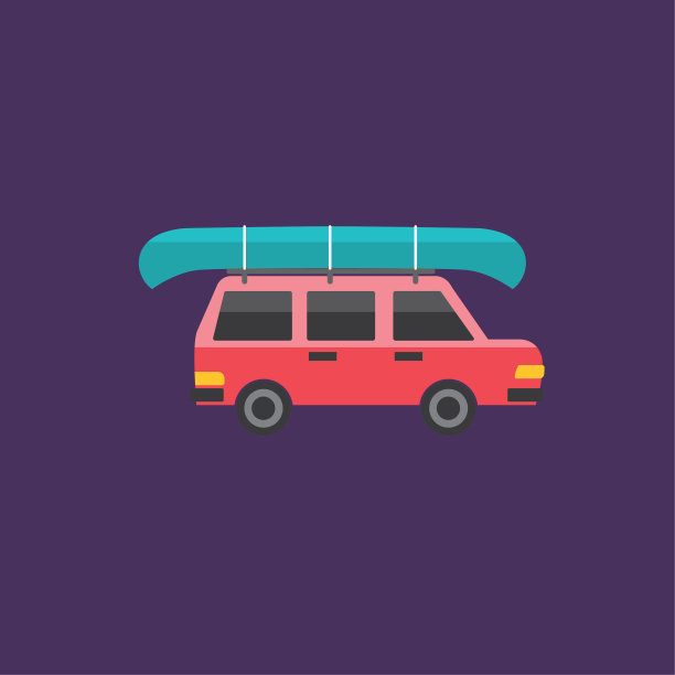 交通图标设置在平面设计风格图片下载