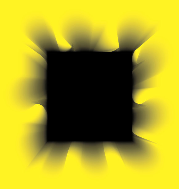 黄色背景上的黑烟呈方形图片下载