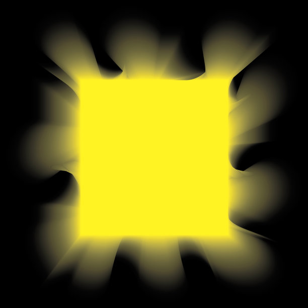 黑色背景上的黄色烟雾广场图片下载