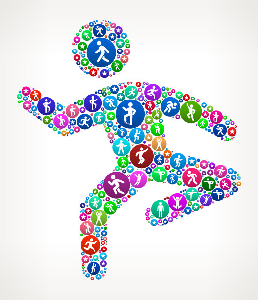 男人在运动健身图标模式背景图片下载