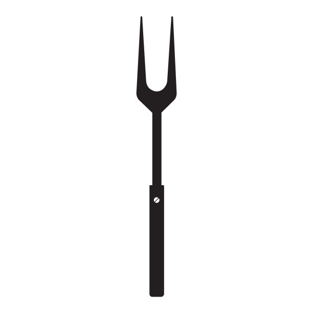 烧烤叉。烧烤或烧烤工具图标。黑色的简单的轮廓。图片下载