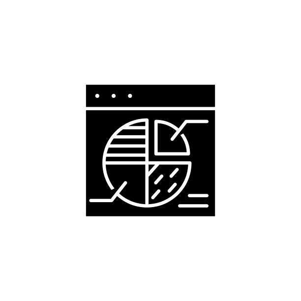 馅饼营销图表黑色图标概念：馅饼营销图表扁平矢量符号、标志、插图图片下载