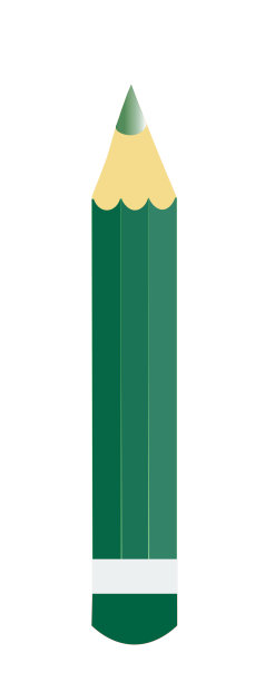 绿色的孤立的铅笔。矢量插图。图片下载