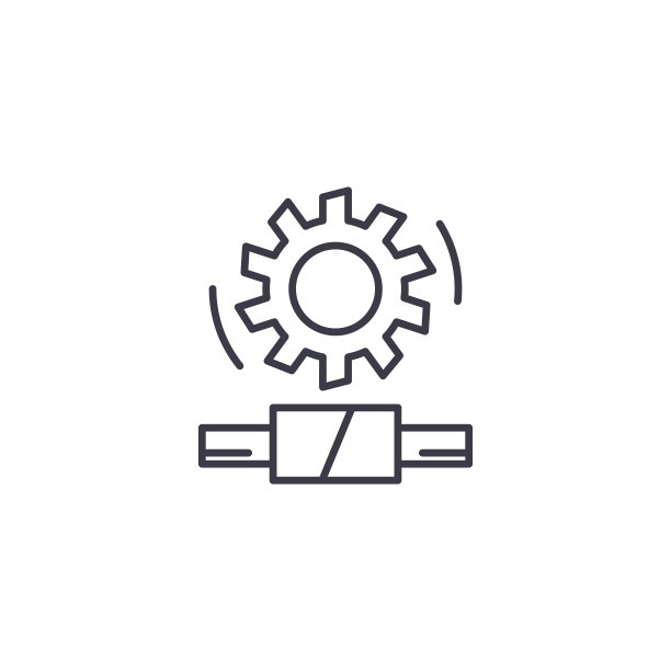 蜗杆直线齿轮图标概念。蜗轮线矢量符号、符号、插图。图片下载