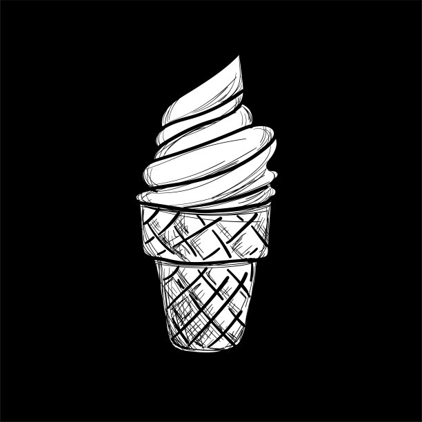 快餐绘画对象黑白图片下载