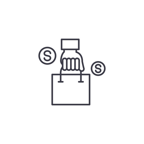 购物篮线性图标概念。购物篮线矢量符号、符号、插图。素材图片