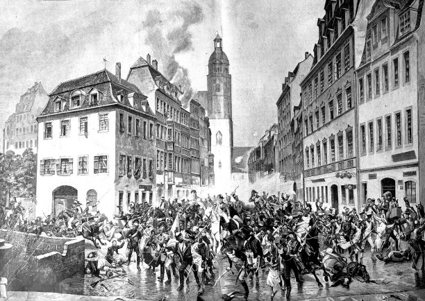 1813年，拿破仑逃离莱比锡图片下载