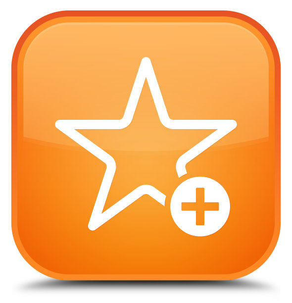 添加到收藏图标特殊橙色方形按钮图片下载