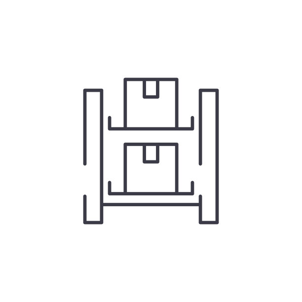 仓储系统线性图标概念。仓储系统线矢量符号、符号、插图。图片下载