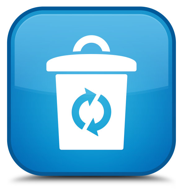 垃圾图标特殊青蓝方形按钮图片下载