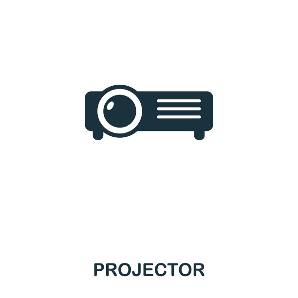 投影仪图标。线条风格图标设计。UI。投影仪图标的说明。象形文字孤立在白色上。准备使用在网页设计，应用程序，软件，打印。图片下载