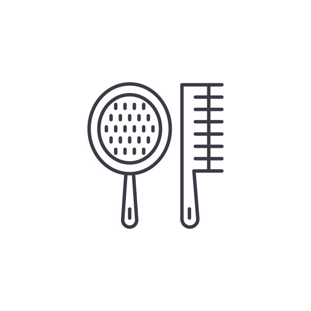 水疗梳线性图标概念。水疗梳线矢量符号、符号、插图。图片下载