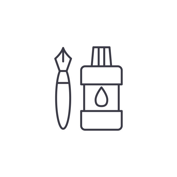 文具线性图标的概念。文具线矢量符号、符号、插图。图片下载