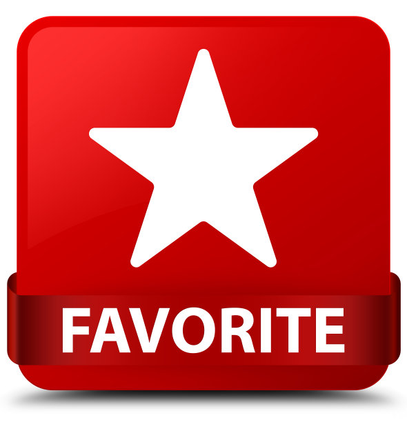 最喜欢的(星星图标)红色方块按钮红色丝带在中间图片下载