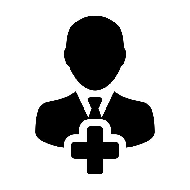 带有加号的男性用户头像矢量图标图片下载