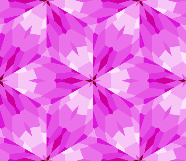 无缝镶嵌。花的彩色玻璃窗户。紫色的颜色。vect图片下载