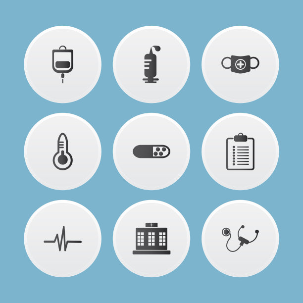 一组医疗图标。矢量插画家。图片下载