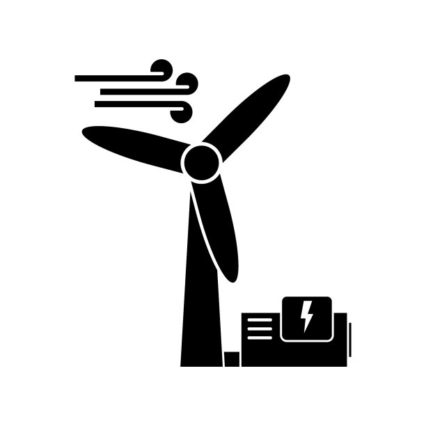 风力发电机，可再生能源矢量图标图片下载