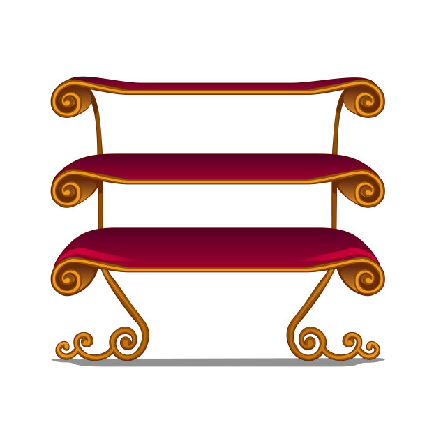 华丽的搁架单元在复古风格孤立的白色背景。矢量图图片下载