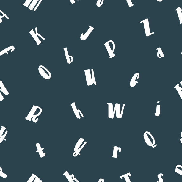 字母表。抽象无缝字母图案为男女、纸张、时尚纺织品上的深色背景。创意现代设计与原始字体。混乱的元素。图片下载