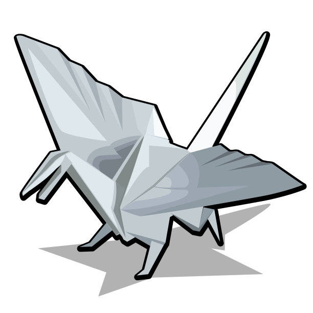 图中的龙折纸风格孤立在白色的背景。矢量卡通特写插图图片下载