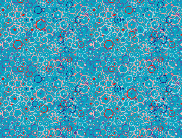 蓝色无缝六角背景图片下载