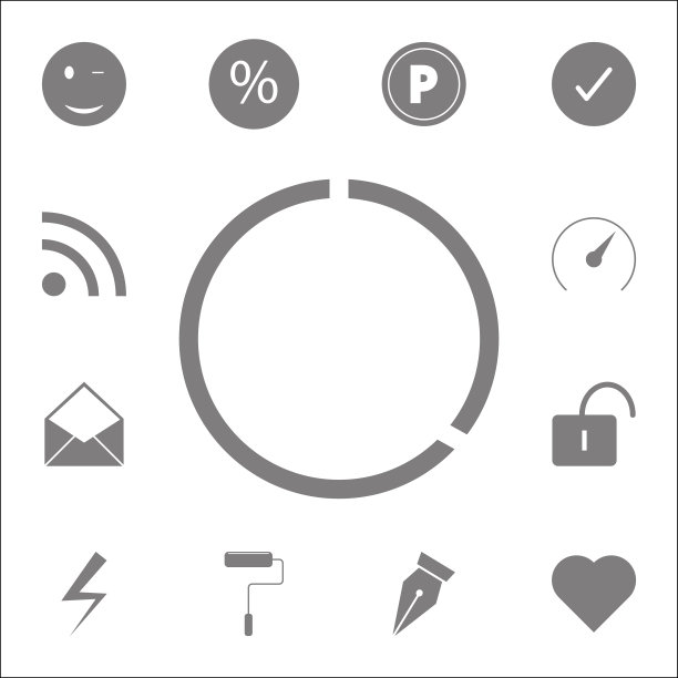 切圆图标。详细的一组极简图标。优质的平面设计标志。收藏图标之一的网站，网页设计，移动应用程序图片下载