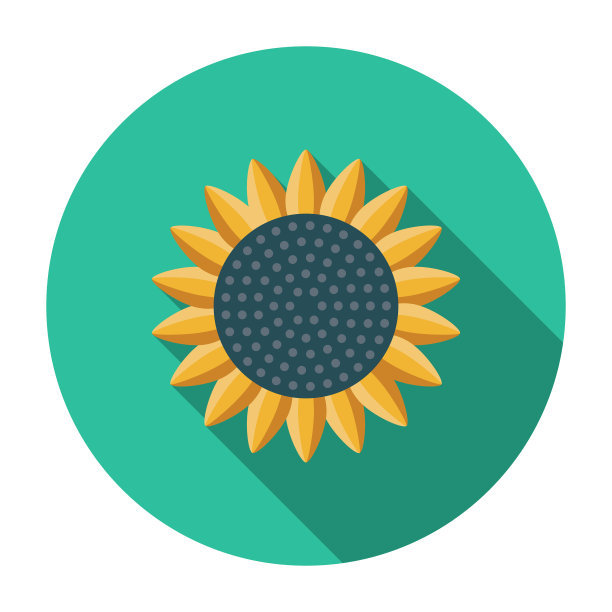向日葵平面设计农业图标图片下载