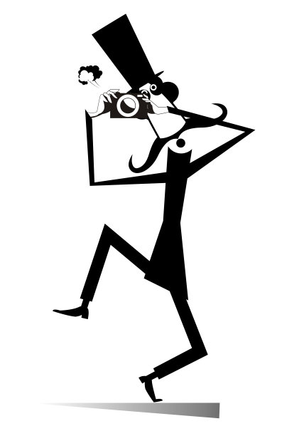 卡通长胡子吉他手正在演奏音乐插图孤立图片下载