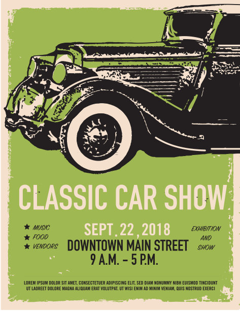 经典车展及展览广告海报设计模板图片下载