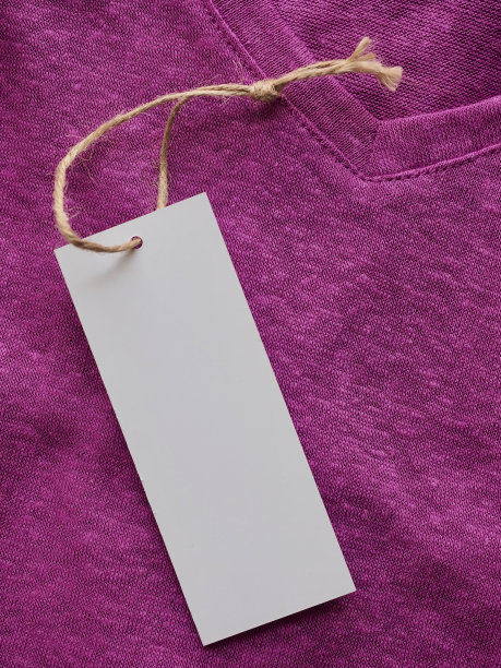 v领短袖t恤和服装标签图片下载