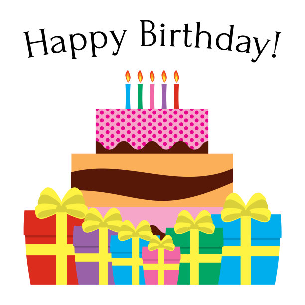 生日庆祝的甜蜜蛋糕贺卡图片下载