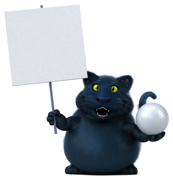 有趣的猫- 3D插图图片下载